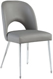 Logan Contemporary Dining Chair Set of 2 - Luxurious Upholstery with Chrome Finish for Modern Homes