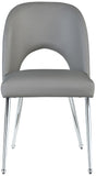 Logan Contemporary Dining Chair Set of 2 - Luxurious Upholstery with Chrome Finish for Modern Homes