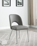 Logan Contemporary Dining Chair Set of 2 - Luxurious Upholstery with Chrome Finish for Modern Homes