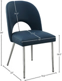 Logan Contemporary Dining Chair Set of 2 - Luxurious Upholstery with Chrome Finish for Modern Homes
