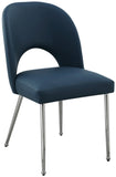 Logan Contemporary Dining Chair Set of 2 - Luxurious Upholstery with Chrome Finish for Modern Homes
