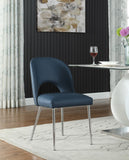 Logan Contemporary Dining Chair Set of 2 - Luxurious Upholstery with Chrome Finish for Modern Homes