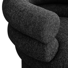 Valentina Linen Textured Fabric Swivel Accent Chair