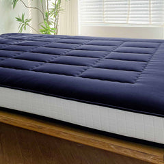 MAXYOYO 6" Extra Thick Japanese Futon Mattress with Rectangle Quilted, Stylish Floor Bed For Family, Navy