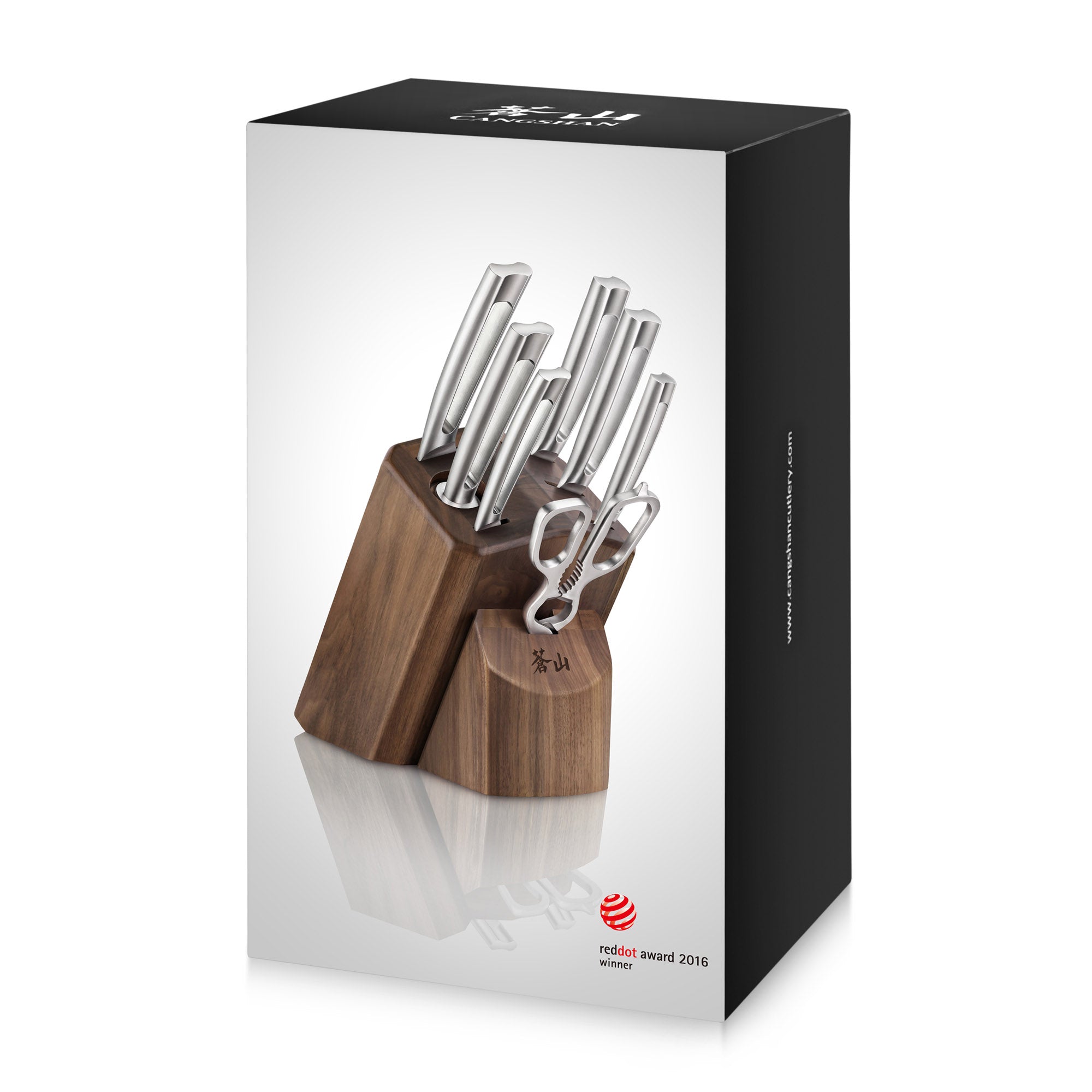 TN1 Series 8-Piece Knife Block Set, Forged Swedish 14C28N Steel, Walnut Block, 1021950