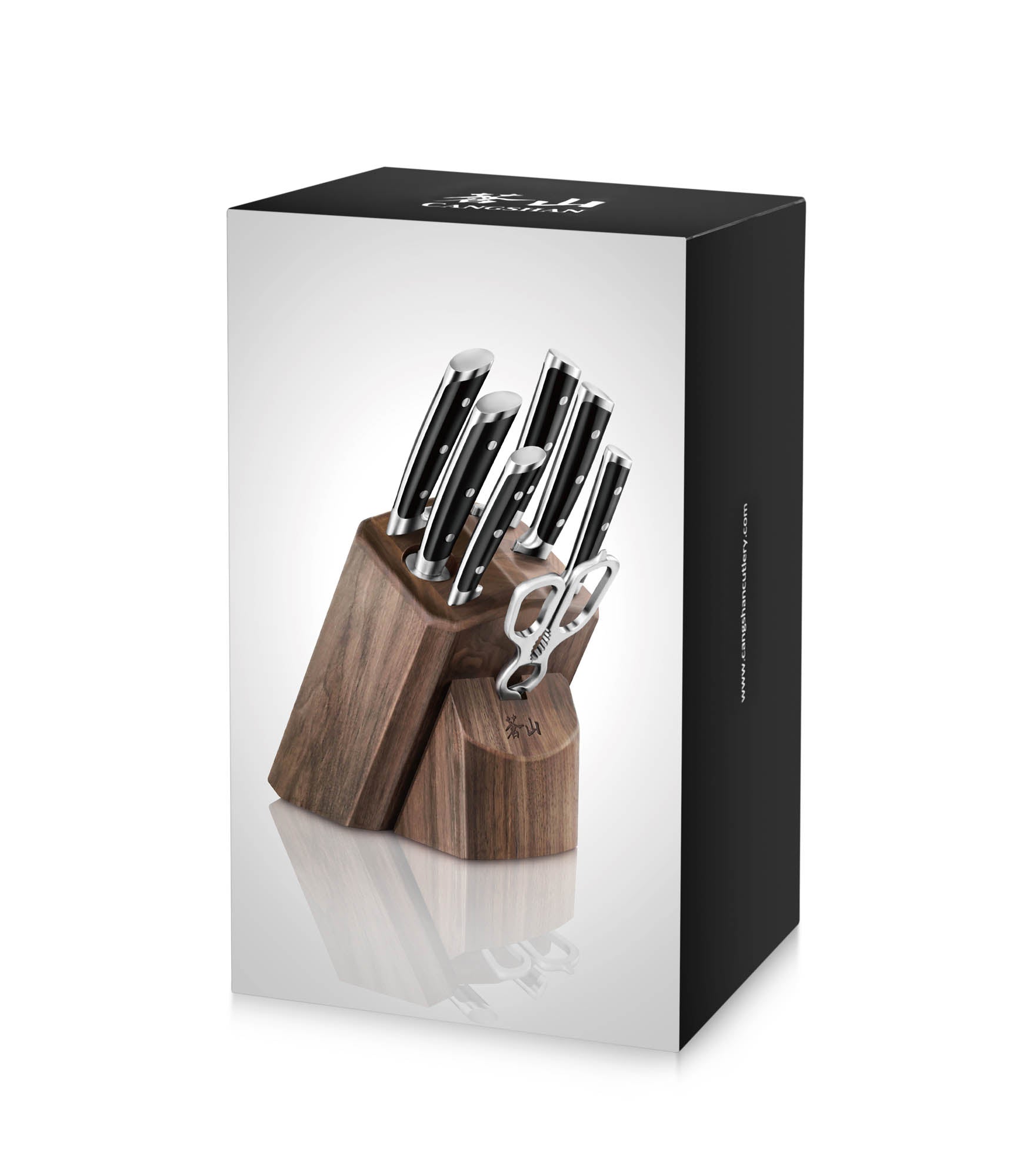 TS Series 8-Piece Knife Block Set, Forged Swedish 14C28N Steel, Walnut Block, 1020878