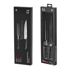 ALPS Series 2-Piece Carving Set with Sheath, Forged German Steel, Black, 502803