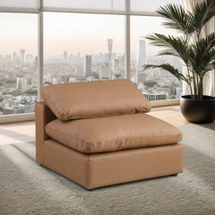 Comfy Faux Leather Armless Chair