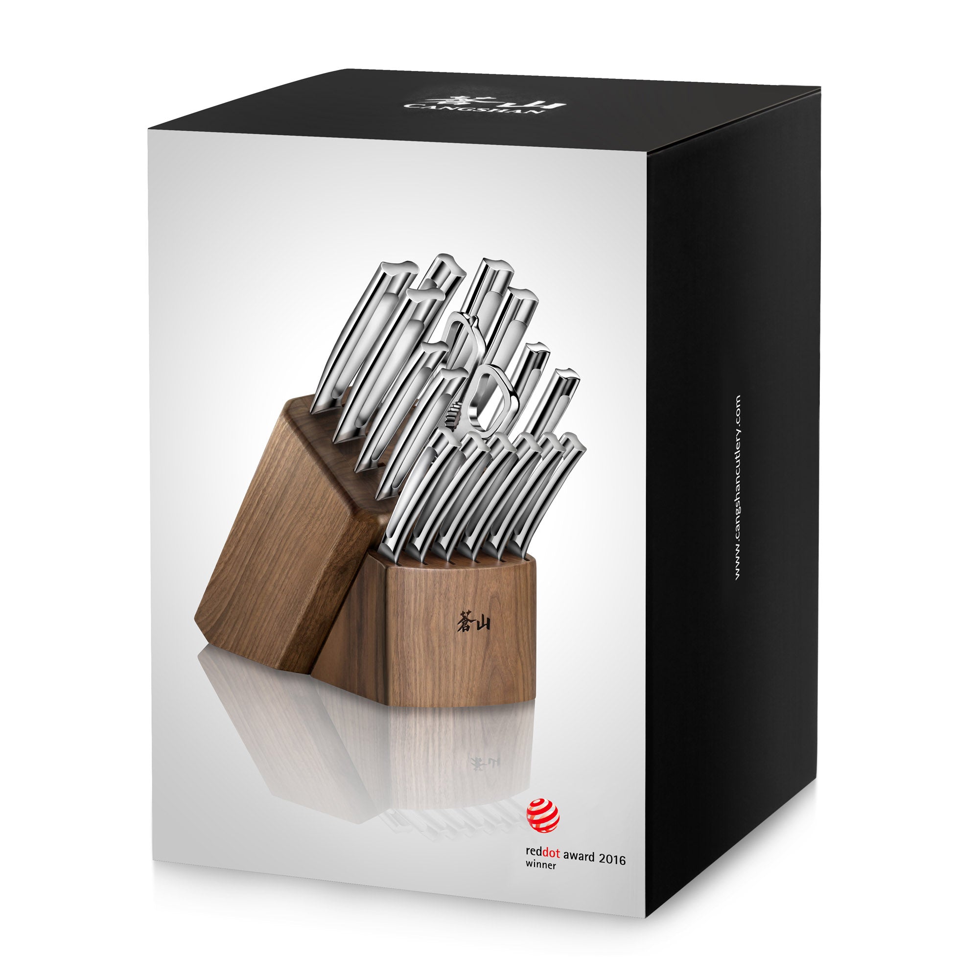 N1 Series 17-Piece Knife Block Set, Walnut, Forged German Steel, 1024784