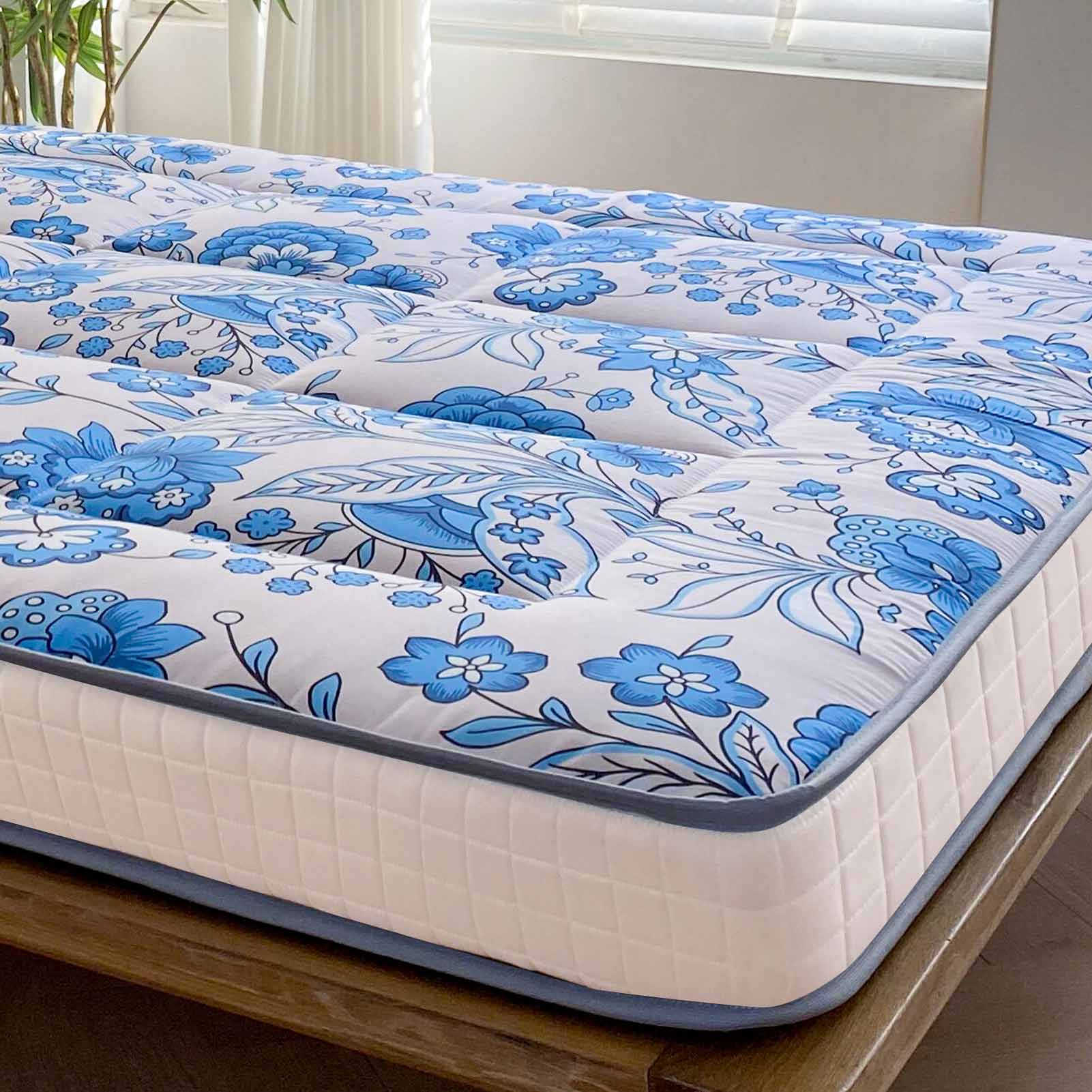 MAXYOYO Padded Japanese Floor Mattress,  Floral Printed Futon Mattress Folding Sleeping Pad