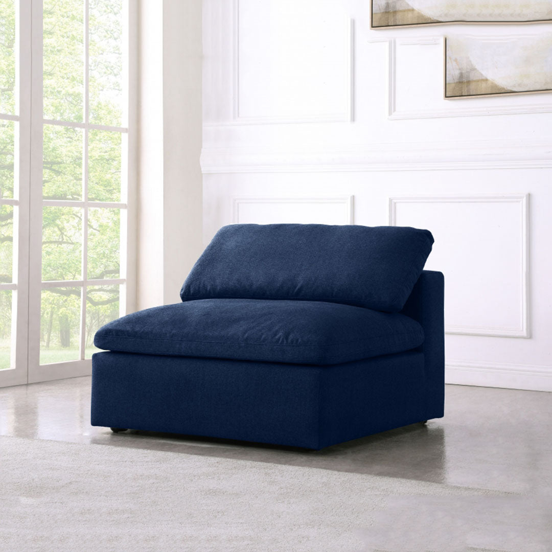 Serene Linen Textured Fabric Deluxe Comfort Armless Chair