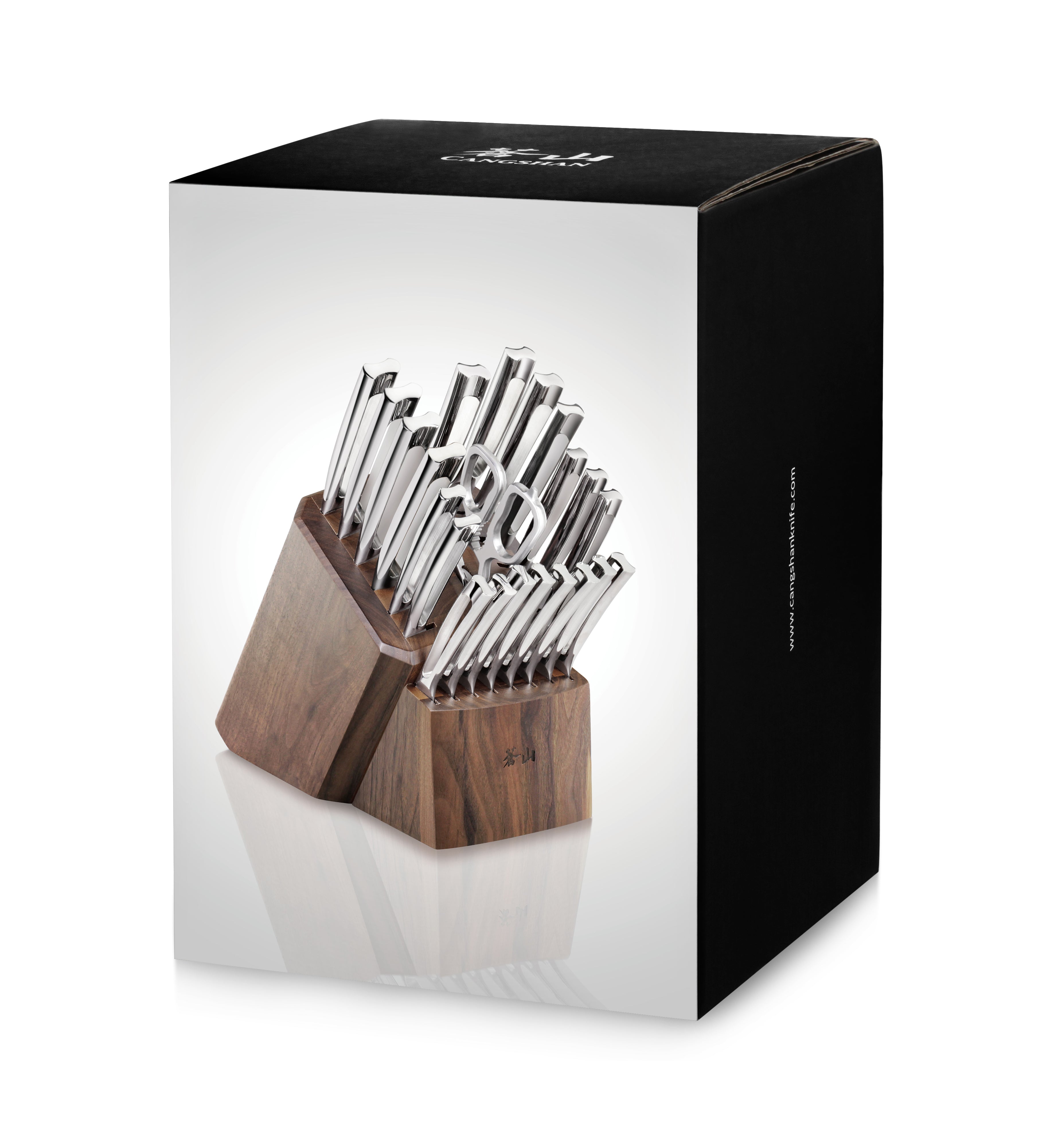 N1 Series 23-Piece Knife Block Set, Walnut Block, Forged German Steel, 1022377