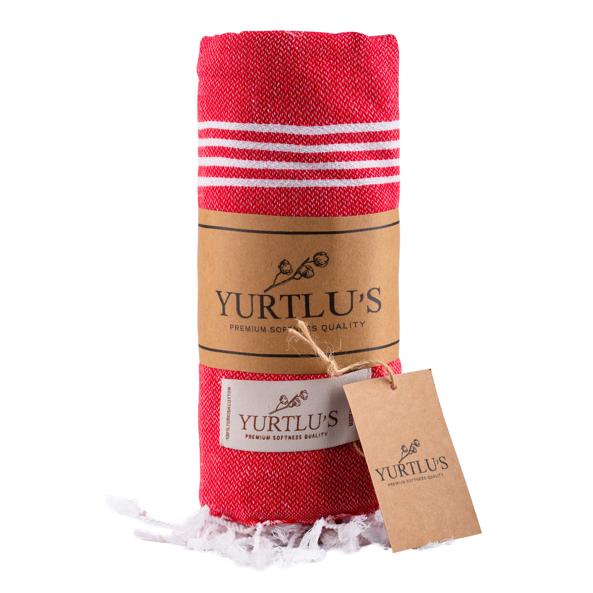 YURTLU’S Minimalist Series Premium Turkish Towel – Red