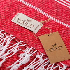 YURTLU’S Minimalist Series Premium Turkish Towel – Red