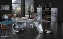 Large Aviator Executive Desk / Jet Engine + Wing