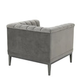 Chair Raffles
Roche porpoise grey velvet | gunmetal finish base