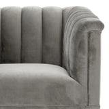 Chair Raffles
Roche porpoise grey velvet | gunmetal finish base