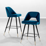 Bar Stool Avorio
Roche blue velvet | black & brass finish legs