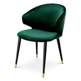 Dining Chair Volante with arm
Roche dark green velvet | black & gold finish legs