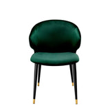 Dining Chair Volante with arm
Roche dark green velvet | black & gold finish legs