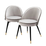 Dining Chair Cooper set of 2
Roche light grey velvet | roche dark grey piping | black & brass finish legs