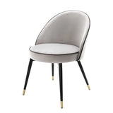 Dining Chair Cooper set of 2
Roche light grey velvet | roche dark grey piping | black & brass finish legs