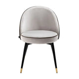 Dining Chair Cooper set of 2
Roche light grey velvet | roche dark grey piping | black & brass finish legs