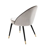 Dining Chair Cooper set of 2
Roche light grey velvet | roche dark grey piping | black & brass finish legs