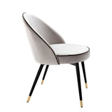 Dining Chair Cooper set of 2
Roche light grey velvet | roche dark grey piping | black & brass finish legs