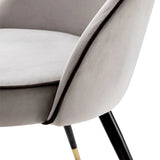 Dining Chair Cooper set of 2
Roche light grey velvet | roche dark grey piping | black & brass finish legs
