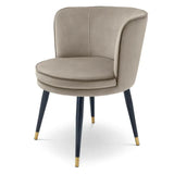 Dining Chair Grenada
Savona greige velvet | savona grey velvet piping | black & brass finish swivel base