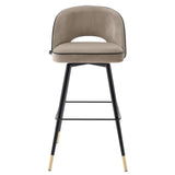 Bar Stool Cliff
Savona greige velvet | black faux leather piping