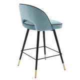 Counter Stool Cliff
Savona blue velvet | black faux leather piping