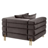 Chair York
Savona grey velvet | brushed brass finish legs