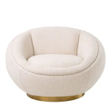 Swivel Chair Bollinger
BouclŽ cream | brushed brass finish swivel base