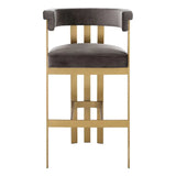 Bar Stool Clubhouse
Brushed brass finish | savona grey velvet
