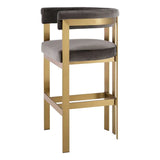 Bar Stool Clubhouse
Brushed brass finish | savona grey velvet