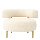 Chair Thompson
Faux shearling | brushed brass finish legs