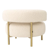 Chair Thompson
Faux shearling | brushed brass finish legs