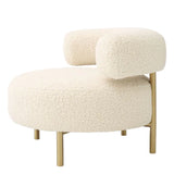 Chair Thompson
Faux shearling | brushed brass finish legs
