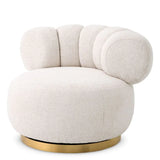 Swivel Chair Phedra
Lyssa off-white | brushed brass finish swivel base