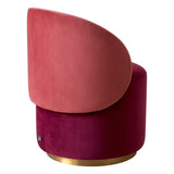 Low Dining Chair Greer
Savona bordeaux red velvet | savona faded red velvet | brushed brass swivel base