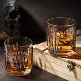 The Wine Savant Skeleton Hand Wine Glass Set of 2
