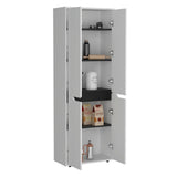 TUHOME Herrin Storage Cabinet Kitchen Pantry with Four Doors, Five Interior Shelves, Space-Saving Vertical Design for Organizing Food, Utensils and Cookware, Modern Multi-Storage Unit with Sophisticated Contemporary Style
