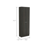 Tuhome Lambardi Tall Multistorage Cabinet with Double Door Design, Five Deep Interior Shelves, Freestanding Vertical Storage Solution for Kitchens, Laundry Rooms, Bedrooms or Utility Areas to Maximize Home Organization