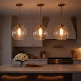 Gleam Pendant Lamp - Satin Brass and Clear Glass