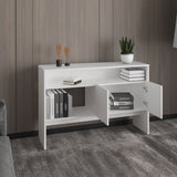TUHOME Bellagio 48.7-Inch Wide Two-Tier Narrow Console Table with Double-Door Cabinet, Modern Entryway and Living Room Storage Table for Décor, Organization and Everyday Essentials, Space-Saving Functional Furniture