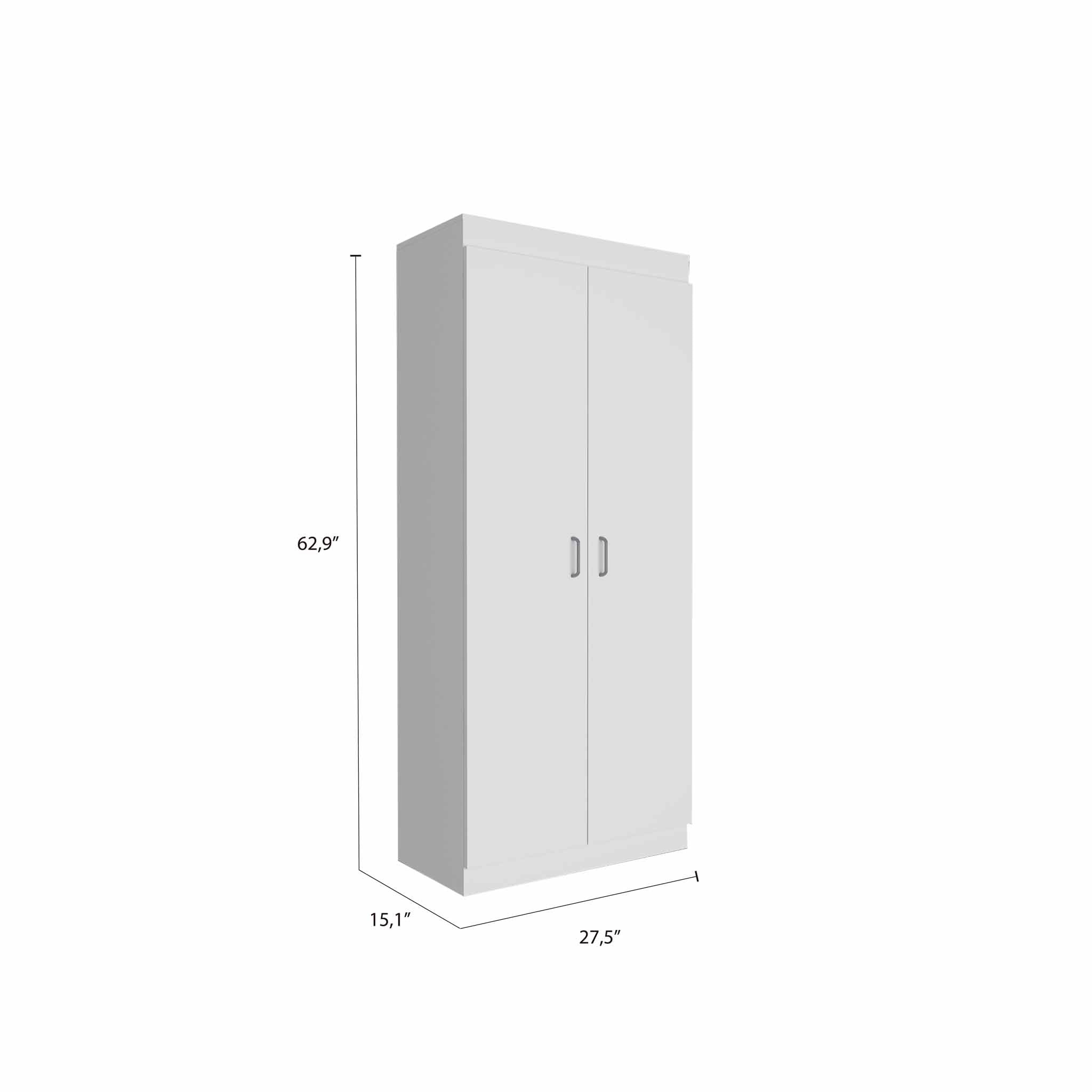 Chad Pantry Double Door Cabinet, Five Shelves, Three Interior Door Shelves