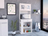 Tuhome Capienza Pantry Cabinet with Double Door Hutch, Spacious Drawer, Multi-Level Storage, Side Spice Shelves, Cable Management, Modern Kitchen Organizer for Small Appliances and Everyday Essentials