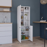 TUHOME Konik 67-Inch High Storage Cabinet Kitchen Pantry with Three Interior Doors, Three Exterior Shelves, Space-Saving Vertical Organization for Food, Utensils and Household Essentials, Modern Multi-Use Storage Unit